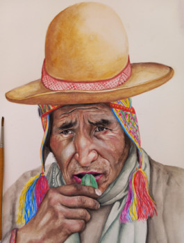 Œuvre contemporaine nommée « Peinture d'un péruvien », Réalisée par LS.ARTISTIK