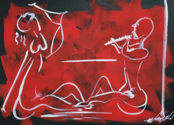 Œuvre contemporaine nommée « Joueur de flute », Réalisée par GABRIEL ANGELO CAMPANOZZI
