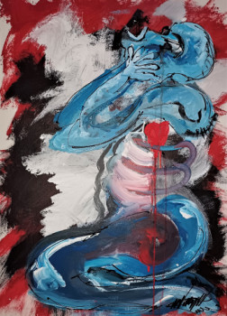Œuvre contemporaine nommée « Le cri - Mon coeur saigne », Réalisée par GABRIEL ANGELO CAMPANOZZI