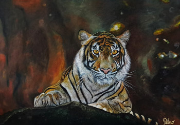 Œuvre contemporaine nommée « Tigre de feu », Réalisée par PALMO
