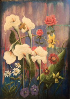 Œuvre contemporaine nommée « Composition 4 », Réalisée par LAURENT MOTTE