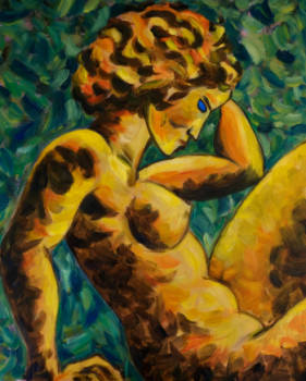 Œuvre contemporaine nommée « Femme aux yeux bleus », Réalisée par GéRARD JOURNO