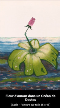 Œuvre contemporaine nommée « FLEUR D'AMOUR DANS UN OCEAN DE DOUTES », Réalisée par NSAMBU I