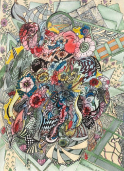 Œuvre contemporaine nommée « Bouquet », Réalisée par éLODIE SANOGO