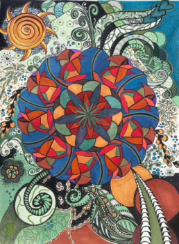 Œuvre contemporaine nommée « fleur d'hiver », Réalisée par éLODIE SANOGO