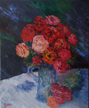 Œuvre contemporaine nommée « Roses le soir », Réalisée par KOZAR
