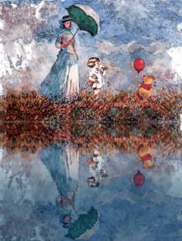 Œuvre contemporaine nommée « Winnie : La femme au parasol ( based on a painting by Claude Monet) », Réalisée par BENNY ARTE