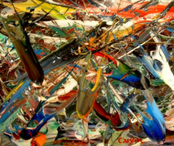 Œuvre contemporaine nommée « Champ fleuri - Sold / Vendu - Estimation : 5 000 € », Réalisée par CHARLES CARSON, GMBA, CREATEUR DU MOUVEMENT 'CARSONISME'