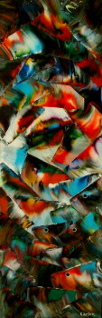 Œuvre contemporaine nommée « Fusion lumineuse - Sold / Vendu - Estimation : 12 000 € », Réalisée par CHARLES CARSON, GMBA, CREATEUR DU MOUVEMENT 'CARSONISME'