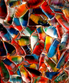 Œuvre contemporaine nommée « Couleurs en suspension - Sold / vendu - Estimation: 5 000 € », Réalisée par CHARLES CARSON, GMBA, CREATEUR DU MOUVEMENT 'CARSONISME'