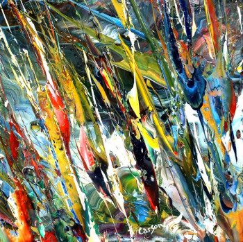 Œuvre contemporaine nommée « Fleurs frileuse - Sold / Vendu - Estimation : 6 000 € », Réalisée par CHARLES CARSON, GMBA, CREATEUR DU MOUVEMENT 'CARSONISME'
