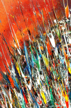 Œuvre contemporaine nommée « Chant floral aux couleurs boréale - Sold/Vendu - Estimation: 28 000 € », Réalisée par CHARLES CARSON, GMBA, CREATEUR DU MOUVEMENT 'CARSONISME'