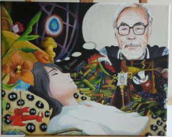 Œuvre contemporaine nommée « Hommage à Hayao Miyazaki », Réalisée par CYBO