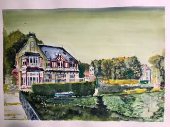 Œuvre contemporaine nommée « Le Chalet du Lac de Pierrefonds (60) », Réalisée par LUTHER