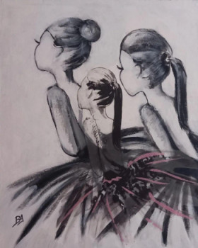 Œuvre contemporaine nommée « Danseuses Trio », Réalisée par BRIGI'ART
