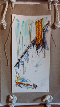 Œuvre contemporaine nommée « Voile latine », Réalisée par EDITH COLL