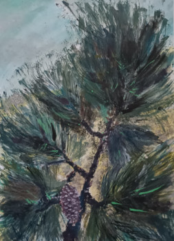 Œuvre contemporaine nommée « Les pins de la plage Sud De Lacanau », Réalisée par JOëLLE DE LACANAU (KEHAL)