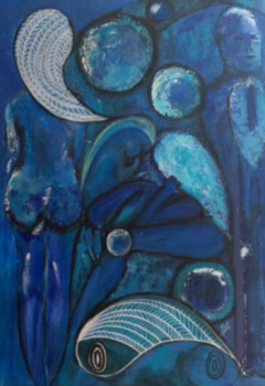Œuvre contemporaine nommée « Bleue....comme une goutte d'eau », Réalisée par BRIGI'ART