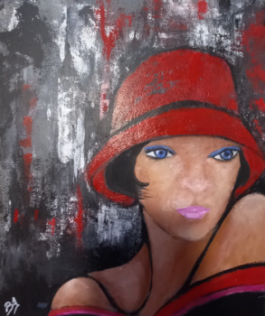 Œuvre contemporaine nommée « Femme rayon chapeau 5 », Réalisée par BRIGI'ART
