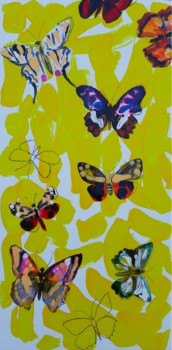 Œuvre contemporaine nommée « Les Papillons II », Réalisée par BONNEAU-MARRON