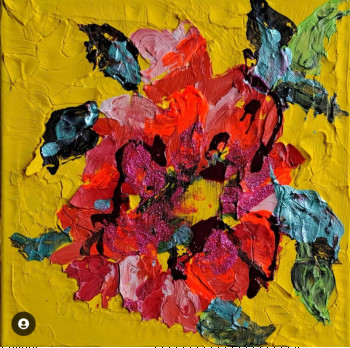 Œuvre contemporaine nommée « Fleur colorée », Réalisée par BONNEAU-MARRON
