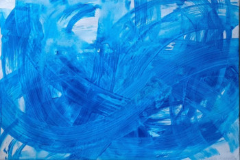 Œuvre contemporaine nommée « Sans titre dit Lavis bleu », Réalisée par BONNEAU-MARRON