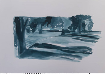 Œuvre contemporaine nommée « Monochrome bleu gris », Réalisée par BONNEAU-MARRON