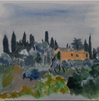 Œuvre contemporaine nommée « Petit paysage de la Provence », Réalisée par BONNEAU-MARRON