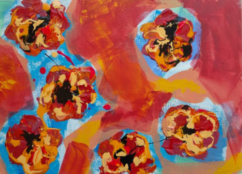 Œuvre contemporaine nommée « Pop art anémones », Réalisée par BONNEAU-MARRON