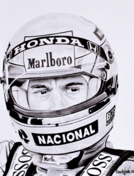 Œuvre contemporaine nommée « Ayrton Senna Art Graphite », Réalisée par EMMARTISTE06