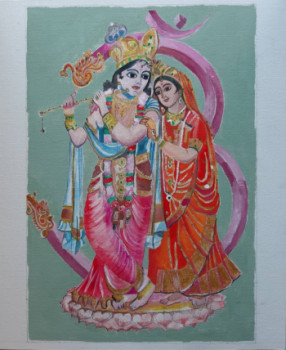 Œuvre contemporaine nommée « Radha-Krishna dit In the name of love 2 », Réalisée par BONNEAU-MARRON