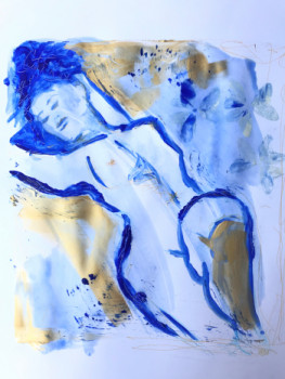 Œuvre contemporaine nommée « Femme indigo », Réalisée par NADIA POULLAIN