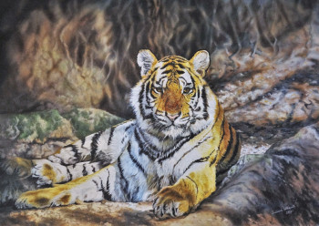 Œuvre contemporaine nommée « Tigre Royal de Bengale », Réalisée par JULIAN WHEAT