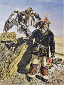 Œuvre contemporaine nommée « Aigle Royal de Mongolie », Réalisée par JULIAN WHEAT