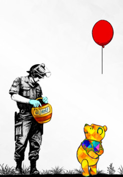 Œuvre contemporaine nommée « Banksy, quoi de neuf Winnie ? », Réalisée par BENNY ARTE