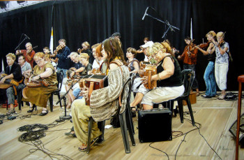 Œuvre contemporaine nommée « "La répétition de l'orchestre" », Réalisée par MONIQUE LOWY