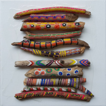 Œuvre contemporaine nommée « Tribal vibes », Réalisée par BONNEAU-MARRON