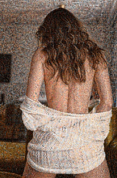 Œuvre contemporaine nommée « Mosaique sexy dos féminin », Réalisée par CHRIS RADFORD