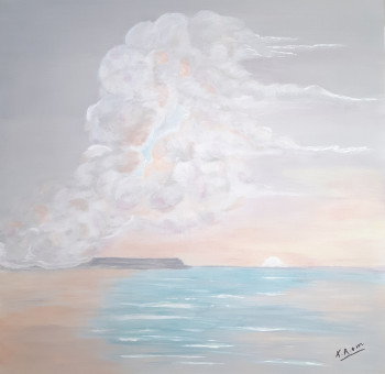 Œuvre contemporaine nommée « Coucher de soleil seascape 3 », Réalisée par XAM