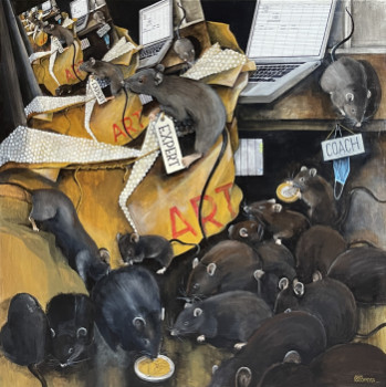 Œuvre contemporaine nommée « LA COUR DES RATS », Réalisée par ALAIN ROUSCHMEYER