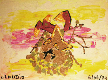 Œuvre contemporaine nommée « Flash le chat trône a Aigues-Mortes », Réalisée par CLAUDIE-SAVELLI-CLAUDIO