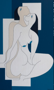 Œuvre contemporaine nommée « Relaxing Blues », Réalisée par HILDEGARDE HANDSAEME