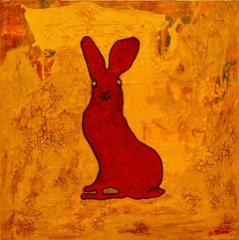 Œuvre contemporaine nommée « Lièvre rouge », Réalisée par GLIEVRE