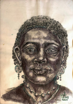 Œuvre contemporaine nommée « Femme du « Sahara » », Réalisée par A.LALMI