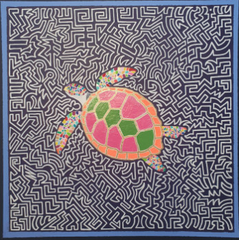 Œuvre contemporaine nommée « Tortue marine (vendu) », Réalisée par RENAUD BARREYAT