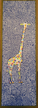 Œuvre contemporaine nommée « Girafe onirique verte », Réalisée par RENAUD BARREYAT