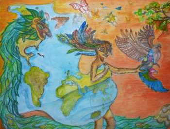 Œuvre contemporaine nommée « Pachamama - Mother Earth », Réalisée par AVA-CAXì
