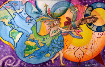 Œuvre contemporaine nommée « The earth through space », Réalisée par AVA-CAXì