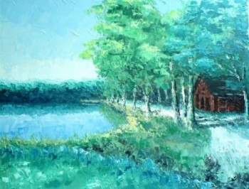 Œuvre contemporaine nommée « Bords Etang Neuf - Sillé le Guilaume - Sarthe - Pays de la Loire - France - Réf: 144Fg », Réalisée par ABERIUS