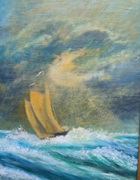Œuvre contemporaine nommée « "Marine hâtive sur toile perdue.." », Réalisée par MARC DANCRE